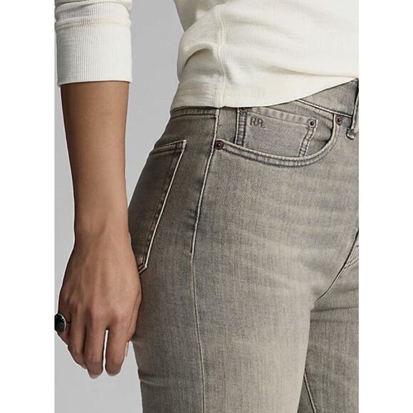 Ralph Lauren Double RL RRL Stretch High Skinny Distressed Grey Jeans 30 Denim - Picture 4 of 16